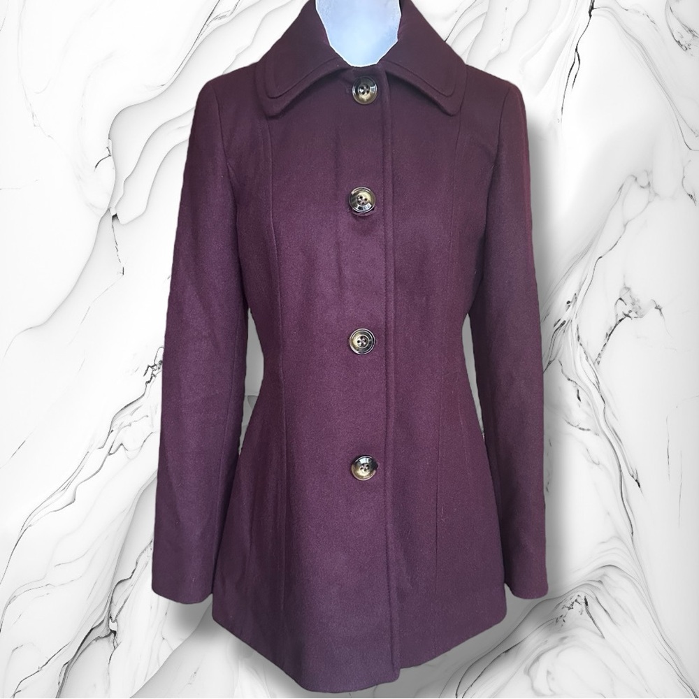 London Fog Merlot Wool Coat Size Extra Small
